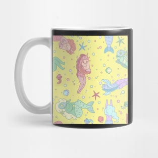 Mermaid or reverse mermaid? (yellow version) Mug